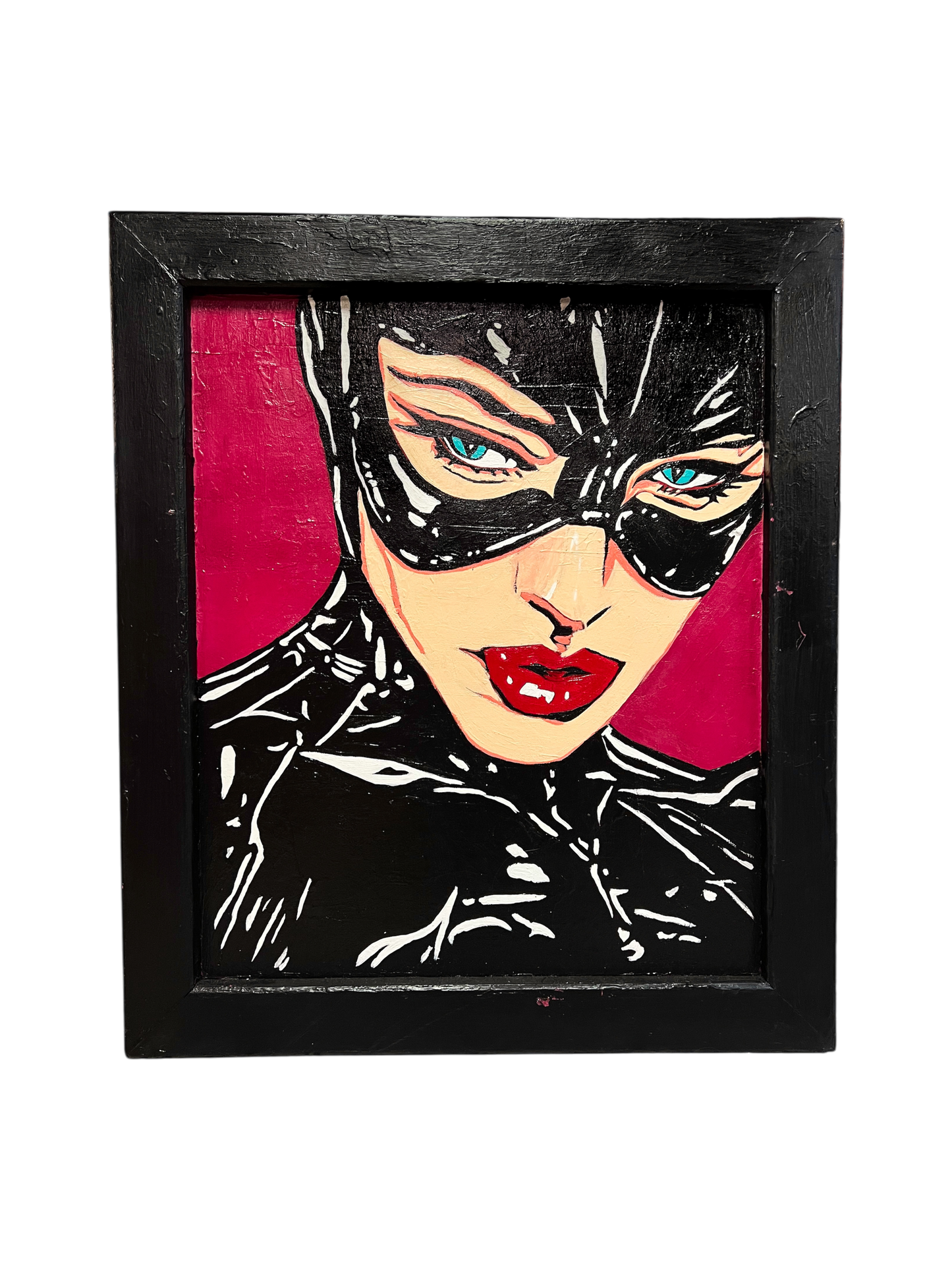 Original Pop Art Catwoman Painting on Canvas