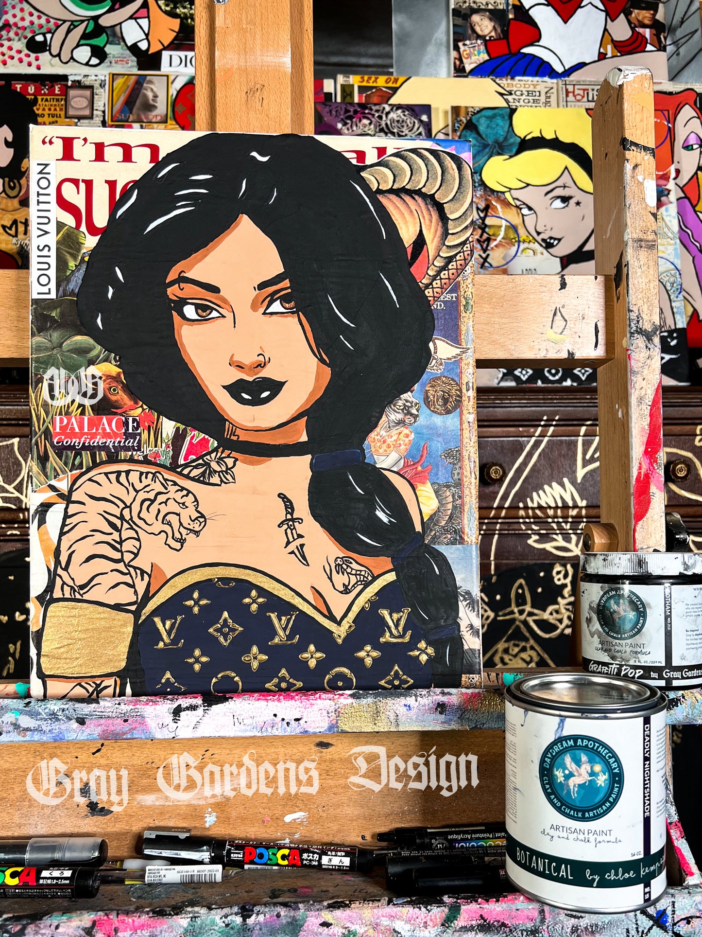 Princess Jasmine Mixed Media Painting on 11 x 14