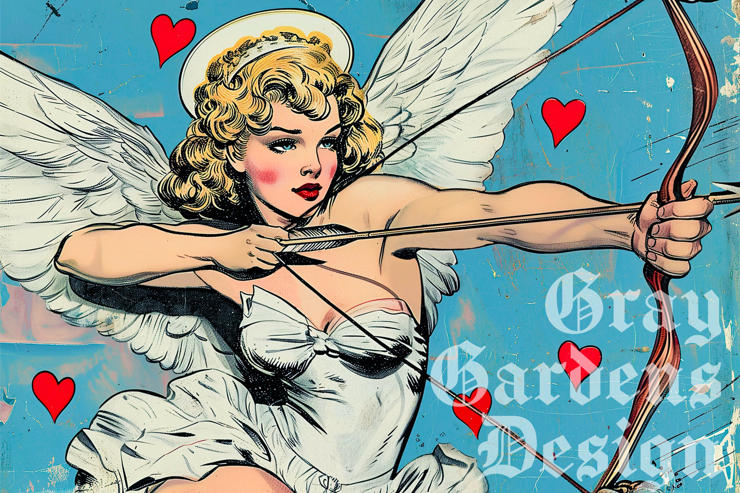 Vintage Angel With Bow and Arrow Decoupage Paper | Ethereal Cupid Angel Large Decoupage Paper for Furniture and other DIY Projects
