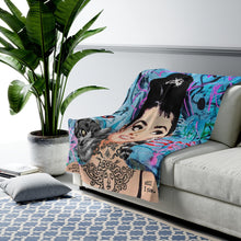 Load image into Gallery viewer, Tattooed Audrey / Velveteen Plush Blanket