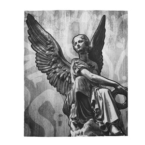 Stone Angel Velveteen Plush Blanket