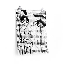 Load image into Gallery viewer, Black and White Popart Girl Matte Print