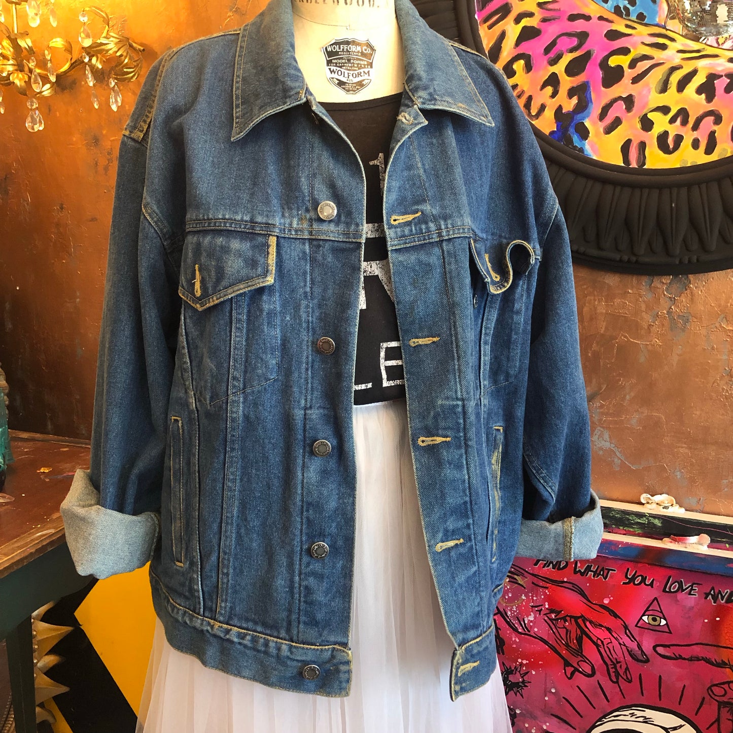 Hand Painted Medusa Denim Jacket