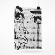 Load image into Gallery viewer, Black and White Popart Girl Matte Print