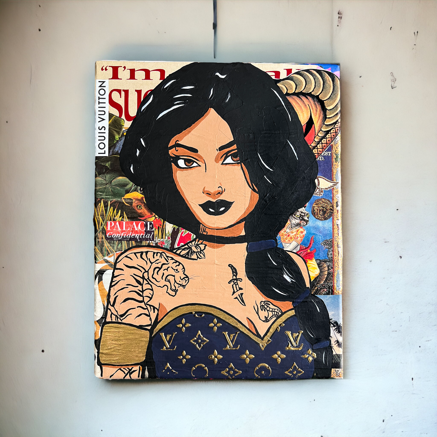 Princess Jasmine Mixed Media Painting on 11 x 14