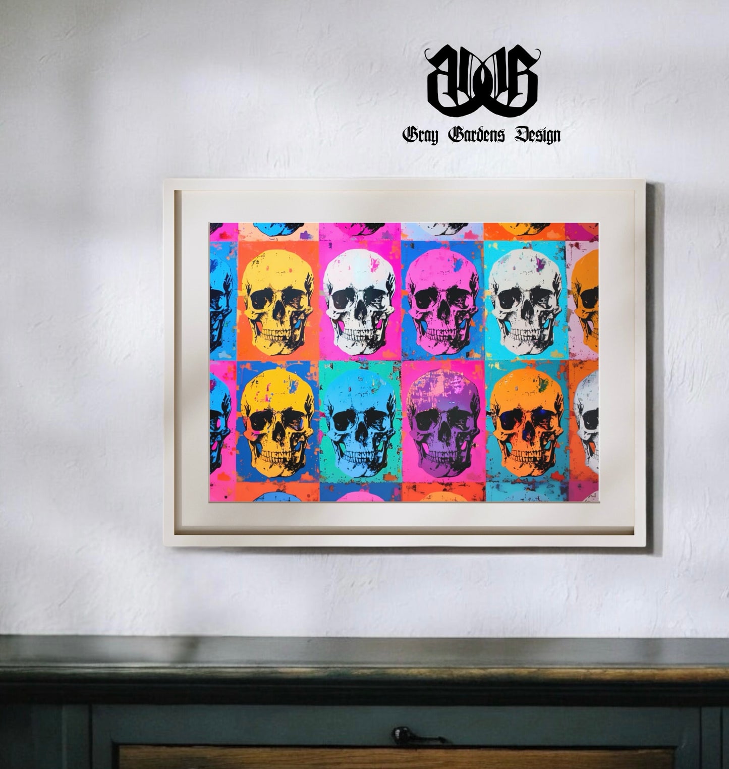 Pop Art Skulls Decoupage Paper | Large Decoupage Paper for Furniture and other DIY Projects