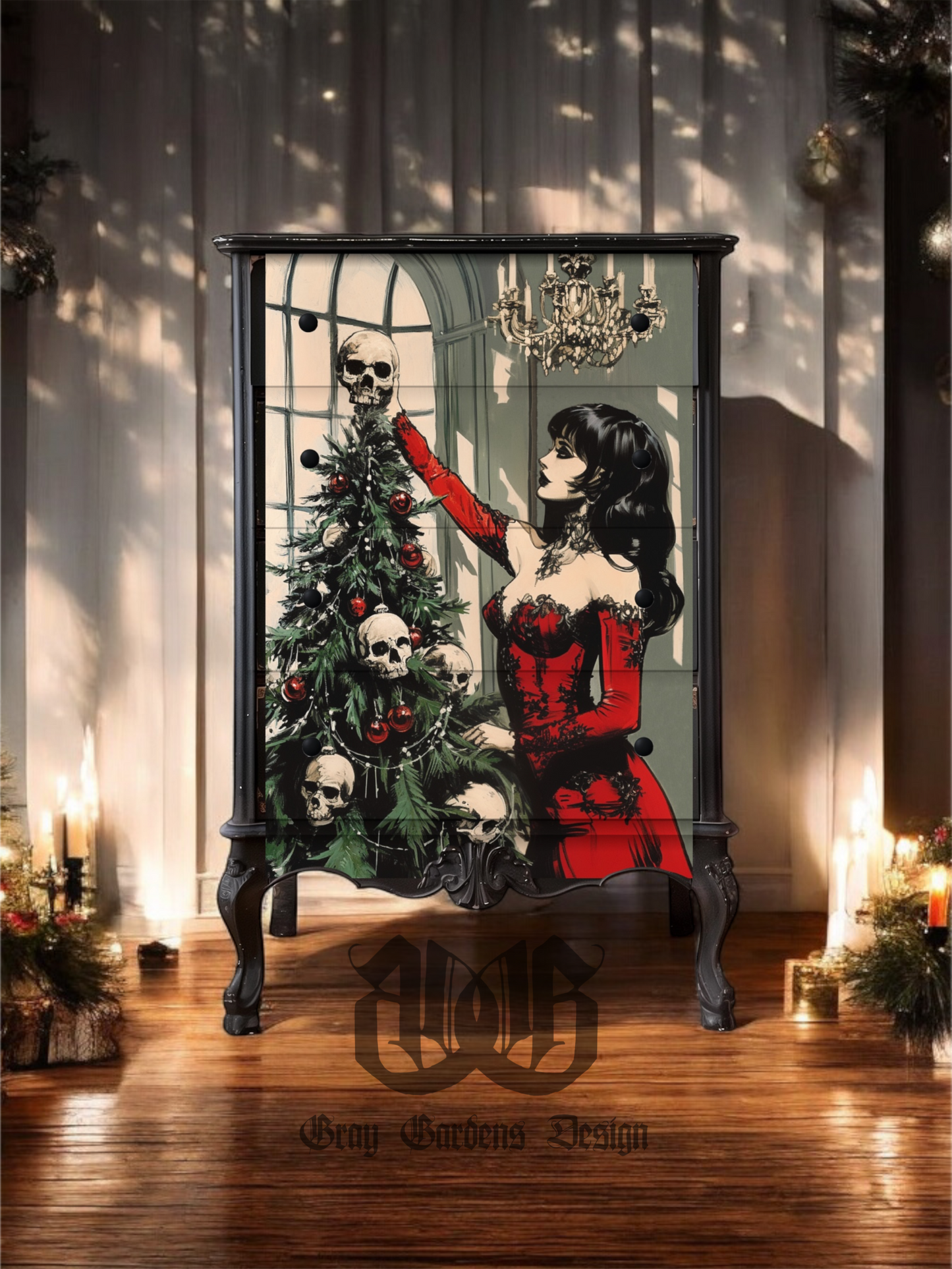 Memento Mori Christmas Decoupage Paper | Large Decoupage Paper for Furniture and other DIY Projects