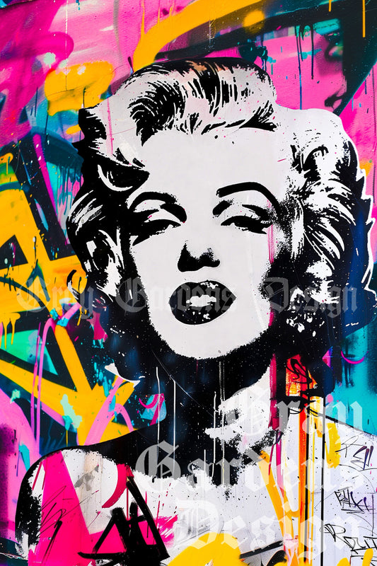 Bombshell Marilyn Monroe Decoupage Paper | Graffiti Pop Art Large Decoupage Paper for Furniture and other DIY Projects