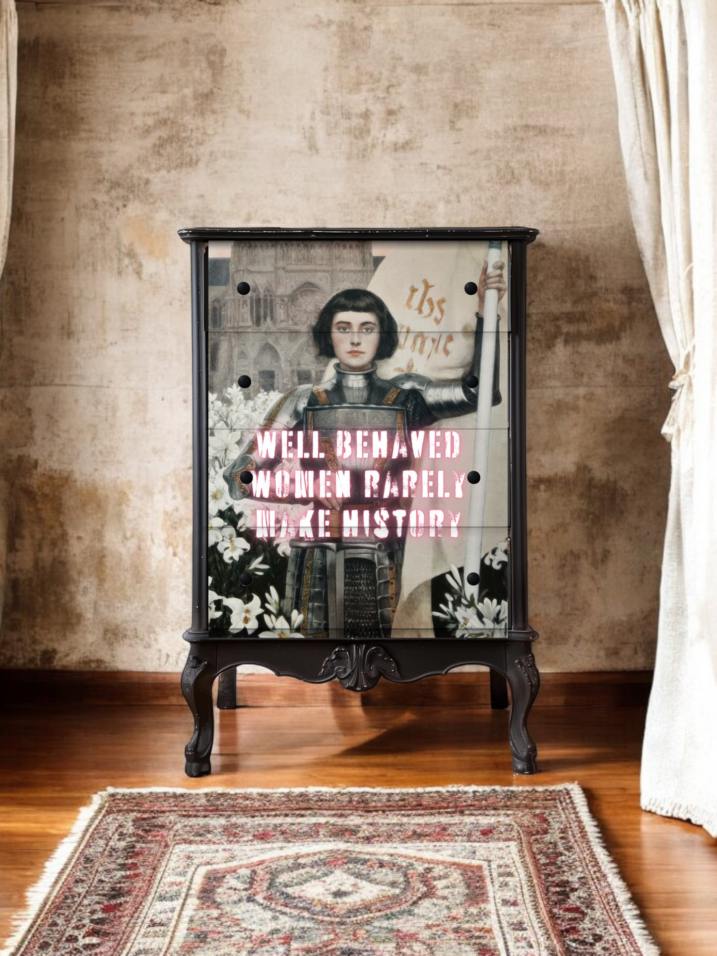 Well Behaved Women Rarely Make History Decoupage Paper | Large Decoupage Paper for Furniture and other DIY Projects