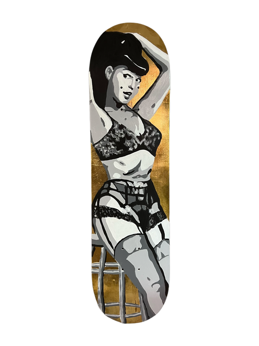 Bettie Page Skate Deck Art