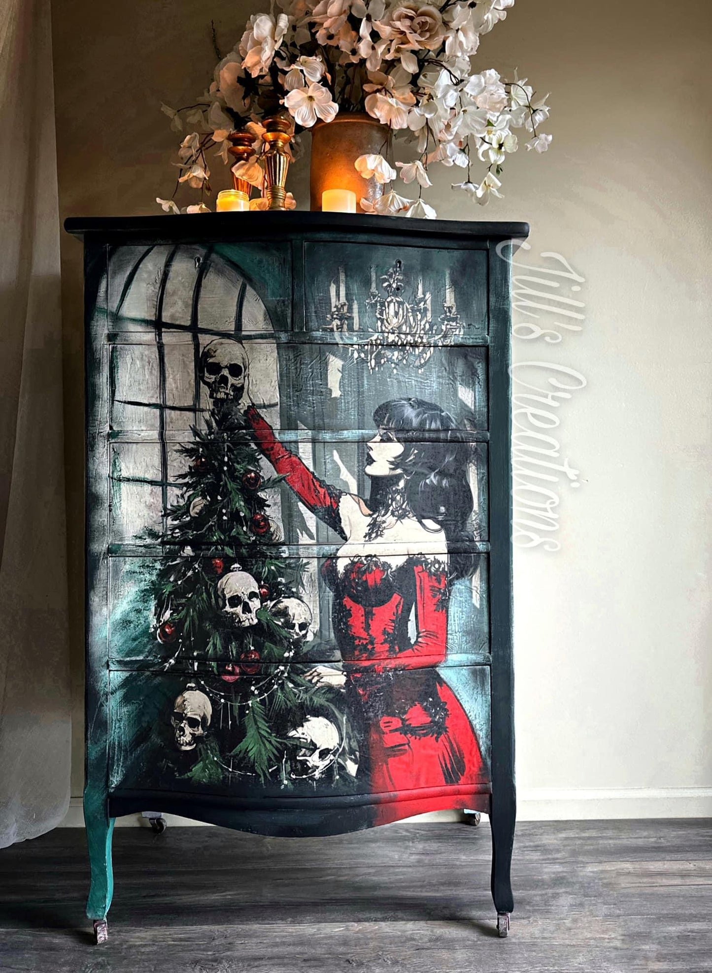 Memento Mori Christmas Decoupage Paper | Large Decoupage Paper for Furniture and other DIY Projects