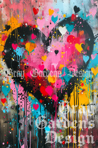 Graffiti Heart Decoupage Paper