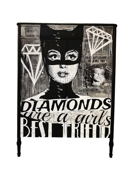 Diamonds are a Girls Best Friend Functional Art - Gentleman’s Chest