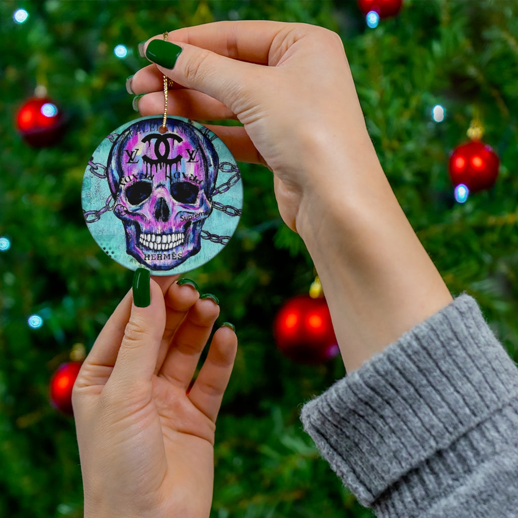 Luxury Skull Graffiti Ceramic Ornament