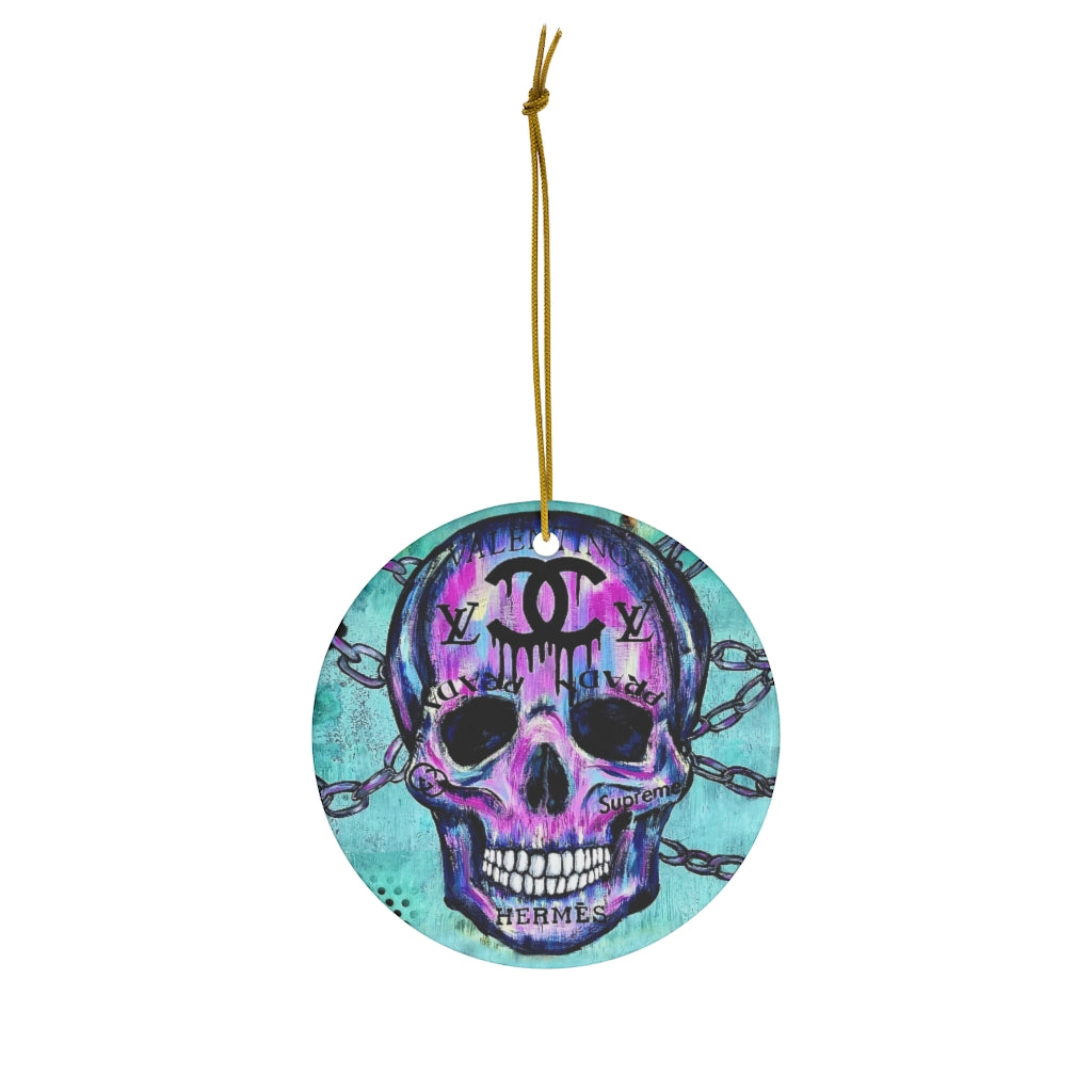 Luxury Skull Graffiti Ceramic Ornament