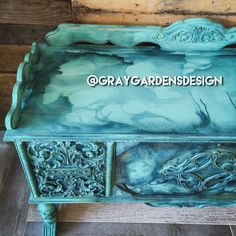 Vintage “Atlantis” Hand Painted Bohemian Coastal Chic Hope Chest / Window Seat