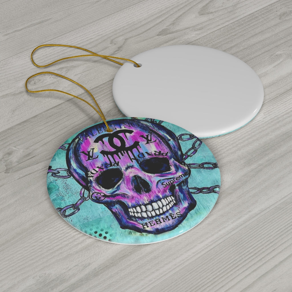 Luxury Skull Graffiti Ceramic Ornament