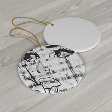 Load image into Gallery viewer, B&amp;W Pop Art Face / Ceramic Ornaments