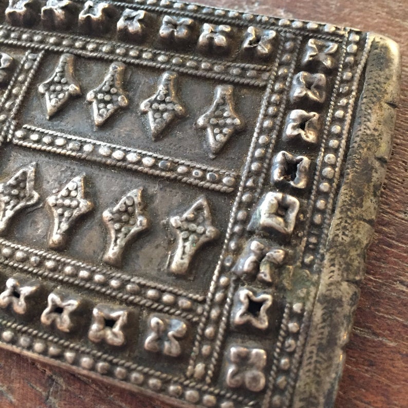 Antique Tribal Amulet Belt Buckle