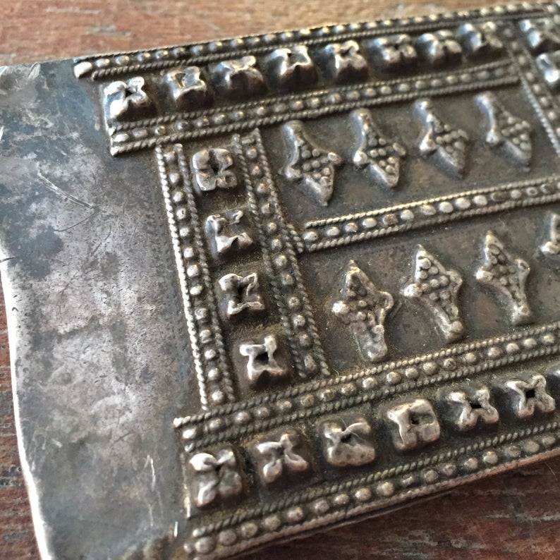 Antique Tribal Amulet Belt Buckle