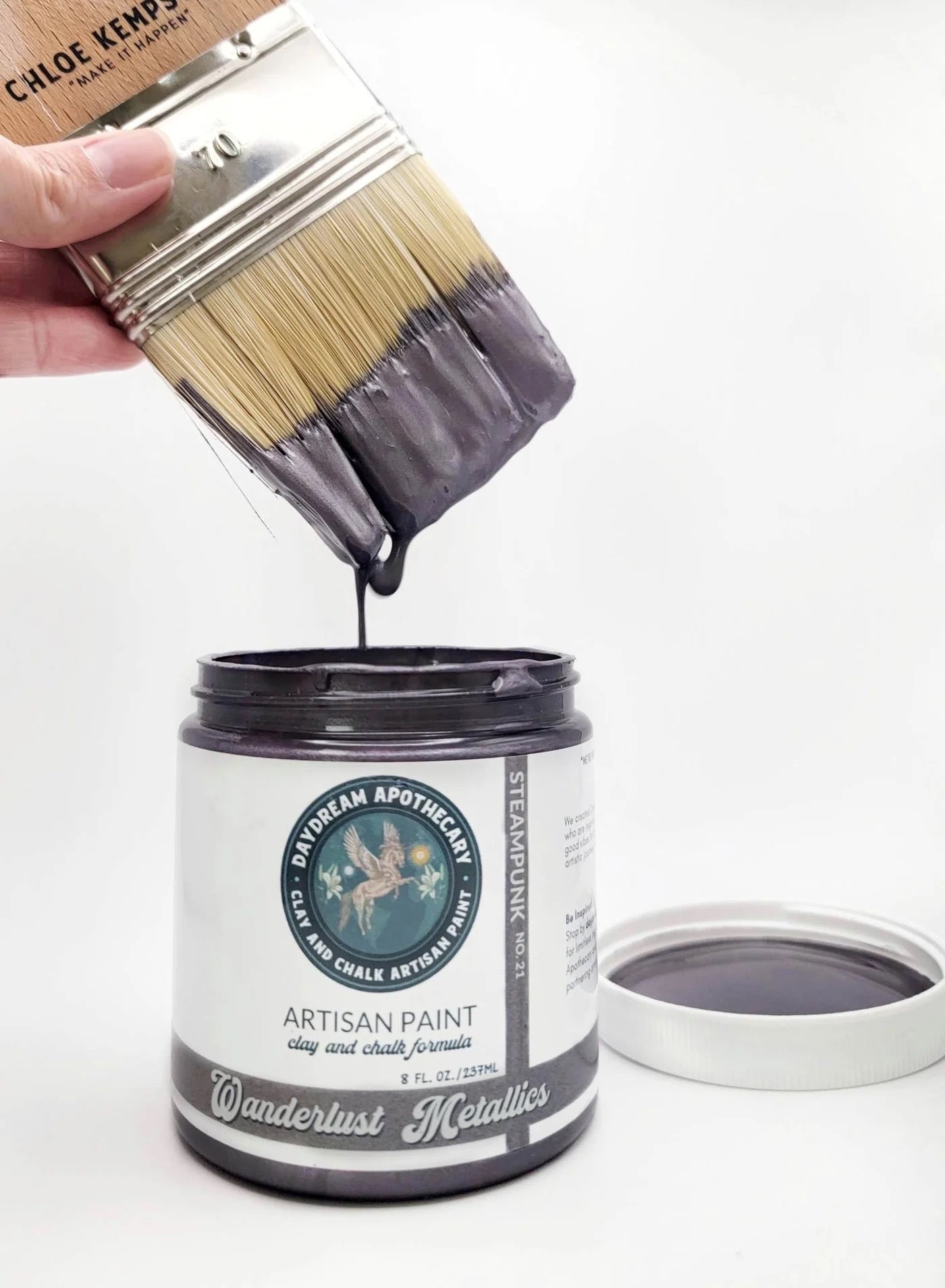 Steampunk / Gunmetal Silver / Wanderlust Metallic / Daydream Apothecary Clay and Chalk Artisan Paint