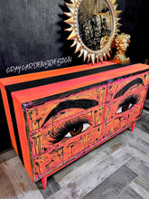 Load image into Gallery viewer, Graffiti Pop Grunge Glam Eyes Hand Painted Furniture Art Dresser