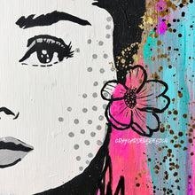 Load image into Gallery viewer, Original “Nothing is Impossible” Graffiti Pop Audrey Hepburn Painting on Wood / Luxury Decor / Wall Art