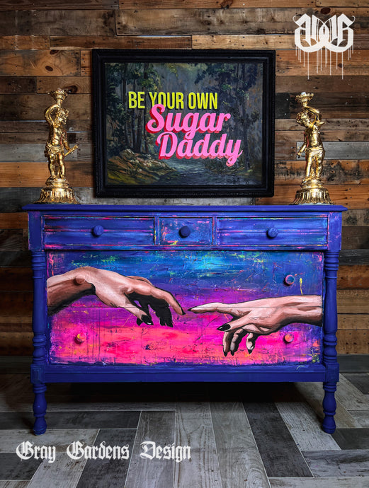 “Creation of Eve” Abstract Textured Dresser