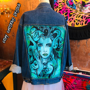 Hand Painted Medusa Denim Jacket