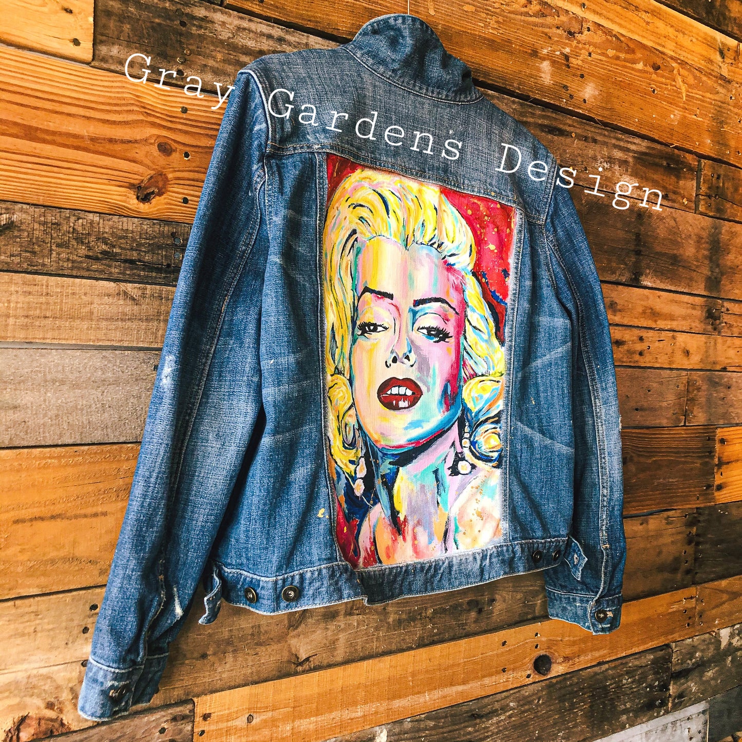 Hand Painted Abstract Marilyn Monroe Denim Jacket