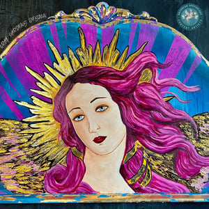 Graffiti Pop Angelic Venus Hand Painted Furniture Art Headboard