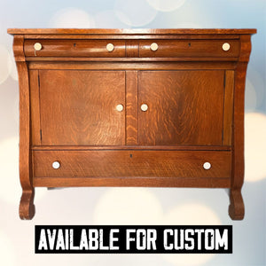 Vintage 1910’s Oak Empire Sideboard Available for Custom