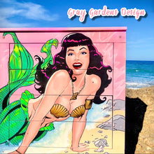 Load image into Gallery viewer, Bettie Page Mermaid Hand Painted Furniture Art Dresser