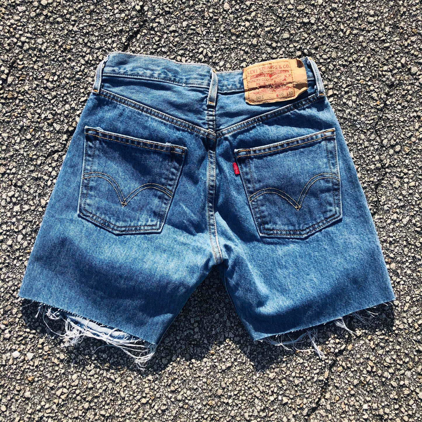 Upcycled Flame Denim Shorts