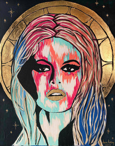 Original “Icon” Series | Brigitte Bardot Painting on Canvas 20x26