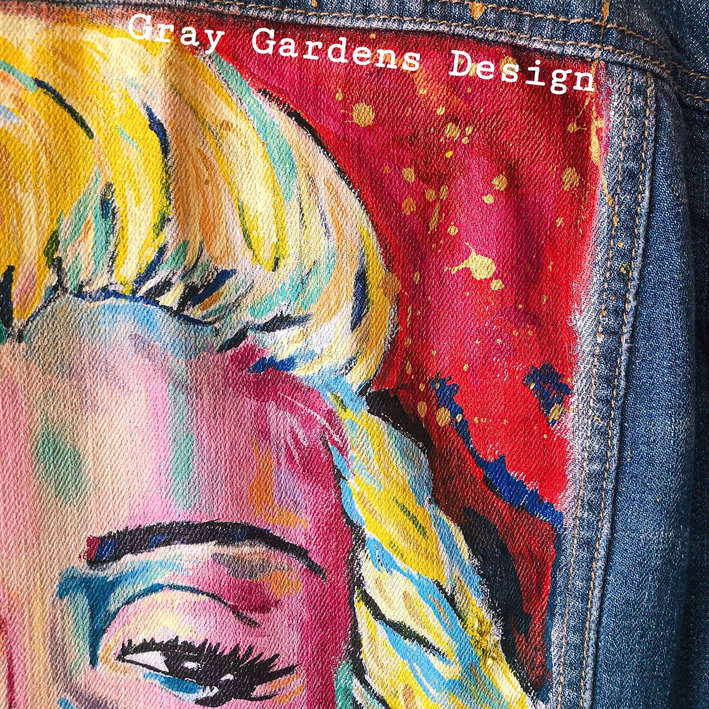 Hand Painted Abstract Marilyn Monroe Denim Jacket