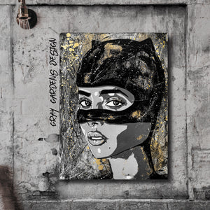 Original Graffiti Pop Art Zoe Kravitz Catwoman “The Batman” Painting on Canvas