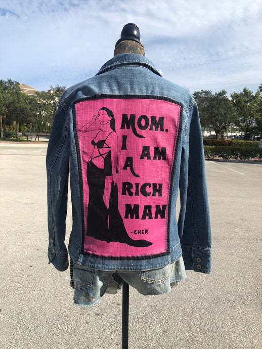Hand Painted Cher Quote Denim Jacket